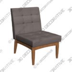 Baxton Studio Sanford Gray Fabric Tufted Dining Chair - 3D Decorative