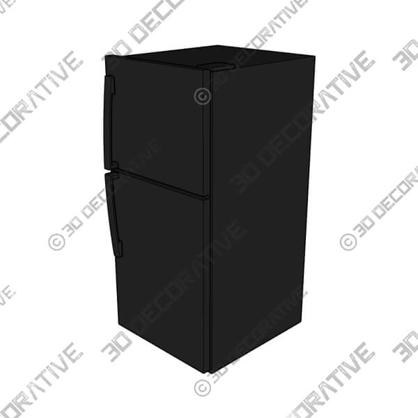 Black GE Appliances Garage Ready 30 19.1 Cubic Feet Top Freezer Refrigerator - 3D Decorative