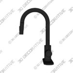 Black Tohlar Pull Down Kitchen Faucet - 3D Decorative