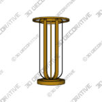 Accent Table (3) Blaine 14 Wide Gold Metal and Glass Accent Table - 3D Decorative