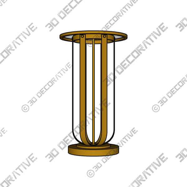 Blaine 14 Wide Gold Metal and Glass Accent Table - 3D Decorative