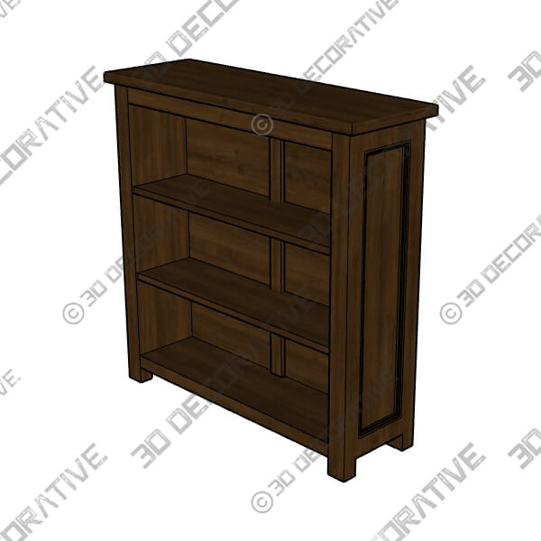 Boston Low Bookcase - 3D Decorative