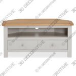 Bromely Corner TV Unit, Grey for TVs up to 40 - 3D Decorative