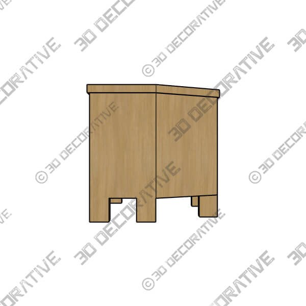 Bromley Corner TV Unit, Oak for TVs up to 40 - 3D Decorative
