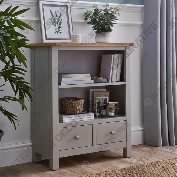 Bromley Grey Low Bookcase - 3D Decorative