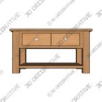 Bromley Oak Coffee Table-3DDecorative Bromley Oak Coffee Table - 3D Decorative