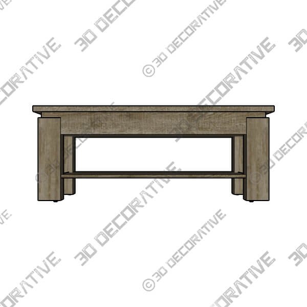 Canyon Oak Coffee Table - 3D Decorative