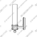 Carmac 1-Light Wall Sconce with White Glass Shade - 3D Decorative