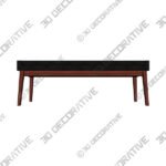 Chantel Licorice 56 Bench - 3D Decorative