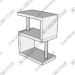 Charisma 3 Shelf High Gloss White Bookcase - 3D Decorative