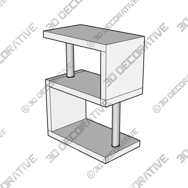 Charisma 3 Shelf High Gloss White Bookcase-3DDecorative Charisma 3 Shelf High Gloss White Bookcase - 3D Decorative