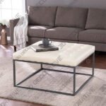 Ciarin Tufted Cream Bonded Leather Cocktail Ottoman - 3D Decorative