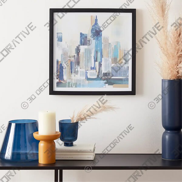 City Scene Framed Print 40x40cm - 3D Decorative