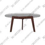 Clarus Walnut Coffee Table - 3D Decorative