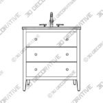 Sink Vanity (3) (1) Conna 30 Wide 2-Drawer White Single Sink Vanity - 3D Decorative