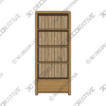 Curve Oak Tall Bookcase - 3D Decorative