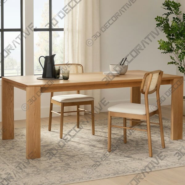 Dako Oak Dining Table For 6 - 3D Decorative