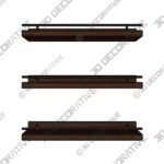 Dark Brown Kinnu 3 Piece Floating Shelf - 3D Decorative