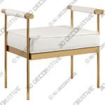 Diva 25 14 Wide White Faux Leather Bench - 3D Decorative