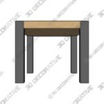 Extendable table in knotty oak veneer - 3D Decorative