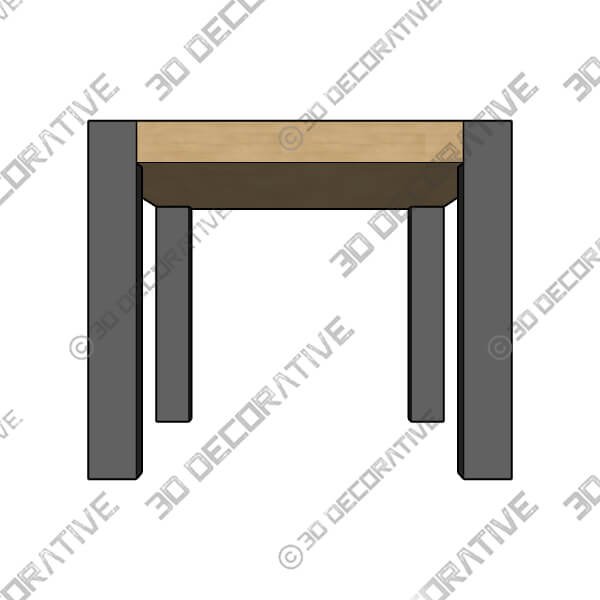 Extendable table in knotty oak veneer - 3D Decorative