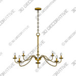 Chandelier (1) (4) Franklin Iron Marinec 42 Soft Gold 8-Light Candelabra Chandelier - 3D Decorative