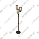 Franklin Iron Works Astoria Faux Wood and Bronze 3-Light Tree Floor Lamp - 3D Decorative
