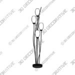 Franklin Iron Works Jareth 73 High Black and White 4-Light Floor Lamp - 3D Decorative