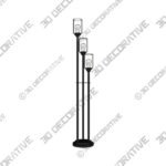 Franklin Iron Works Libby Bronze and Seeded Glass 3-Light Tree Floor Lamp - 3D Decorative