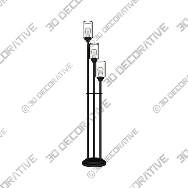 Franklin Iron Works Libby Bronze and Seeded Glass 3-Light Tree Floor Lamp - 3D Decorative