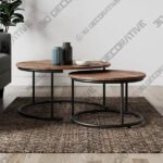 Fulton Coffee Nest of Tables, Pine Effect - 3D Decorative