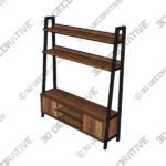Fulton Pine Ladder Shelf TV Unit for TVs up to 55 - 3D Decorative