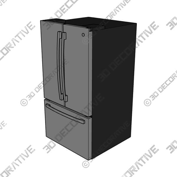 GE 36 ENERGY STAR French Door 27 cu. ft. Refrigerator - 3D Decorative