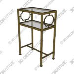 Genell 23 34 Wide Gold Leafed and Glass Side Table-3DDecorative Genell 23 34 Wide Gold Leafed and Glass Side Table - 3D Decorative