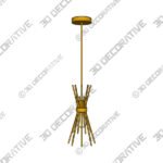 Gold Lindsea 1 - Light UniqueStatement Pendant - 3D Decorative