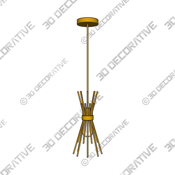 Gold Lindsea 1 - Light UniqueStatement Pendant - 3D Decorative