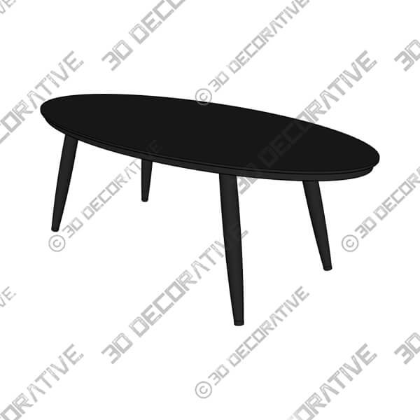 Halden Dark Charcoal Oval Coffee Table-3DDecorative Halden Dark Charcoal Oval Coffee Table - 3D Decorative