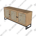 Hollis Large Oak Sideboard - 3D Decorative