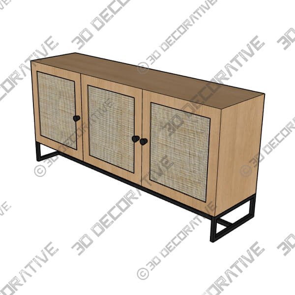 Hollis Large Oak Sideboard - 3D Decorative