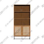 Hollis Tall Oak Bookcase - 3D Decorative