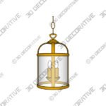 Hurricane 3 Light Pendant Antique Brass Ceiling Fitting - 3D Decorative