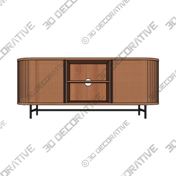 Indus Valley Zen TV Cabinet for TVs up to 44-3DDecorative Indus Valley Zen TV Cabinet for TVs up to 44 - 3D Decorative