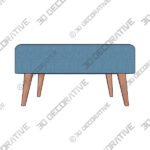 Ottoman (1) (5) INK + IVY Maise Blue Fabric Square Ottoman - 3D Decorative