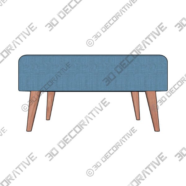 INK + IVY Maise Blue Fabric Square Ottoman - 3D Decorative