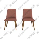Dining Chairs (3) INK + IVY Nadia Orange Fabric Dining Chairs Set of 2 - 3D Decorative