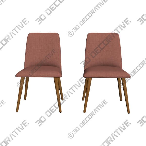 INK + IVY Nadia Orange Fabric Dining Chairs Set of 2 - 3D Decorative