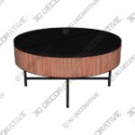 Jaya Round Mango Wood Storage Coffee Table - 3D Decorative
