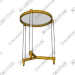 Kellen 16 Wide Glass and Gold Modern Round Accent Table - 3D Decorative