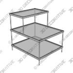 Knox 20 12 Wide 3-Tier Chrome and Glass Accent Table - 3D Decorative