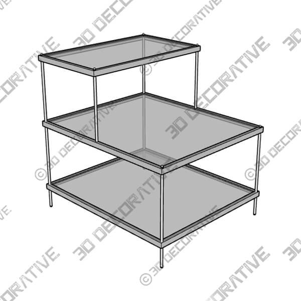 Knox 20 12 Wide 3-Tier Chrome and Glass Accent Table - 3D Decorative